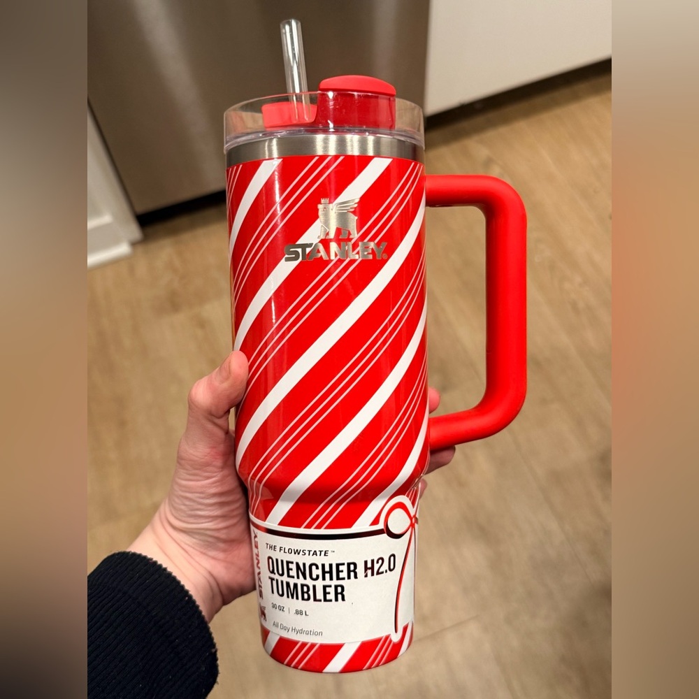 Stanley 30 oz Tumbler Candy Cane Twist with Straw & Handle